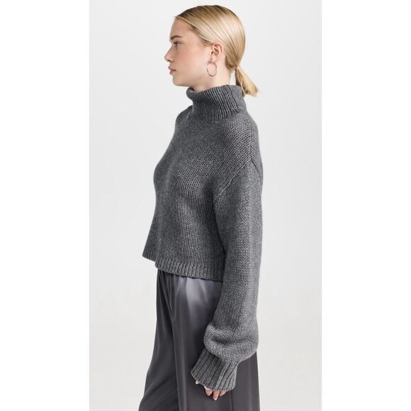 sablyn lula turtleneck cashmere sweater gray M - Picture 3 of 10